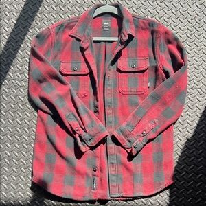 Vans Red and Black Plaid Kids Button Down Shirt